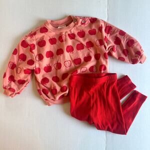 Baby Cat & Jack Red Apple Outfit